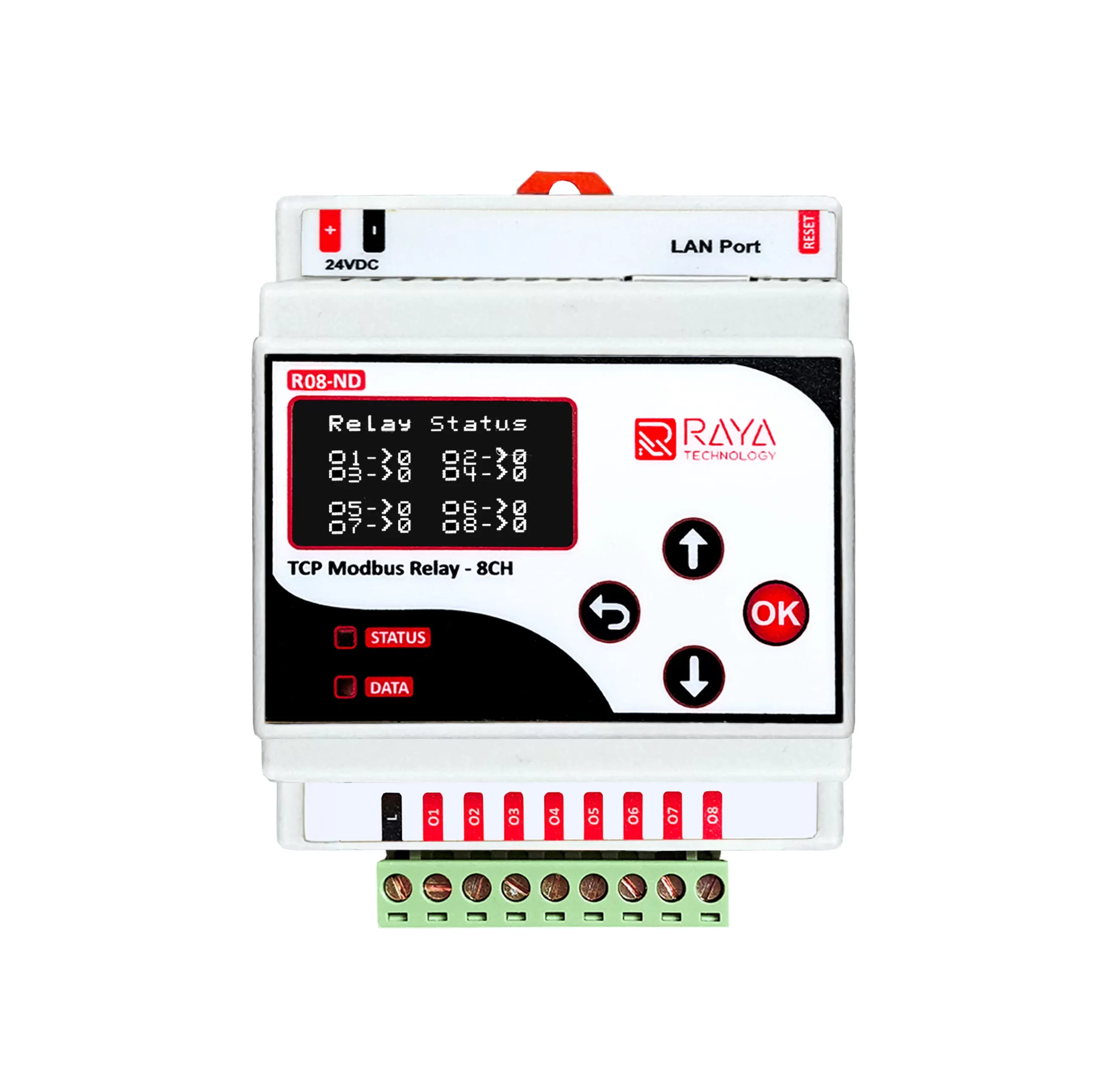 ماژول خروجی رلهای تحت شبکه - 8 کاناله <br> مدل R08-ND