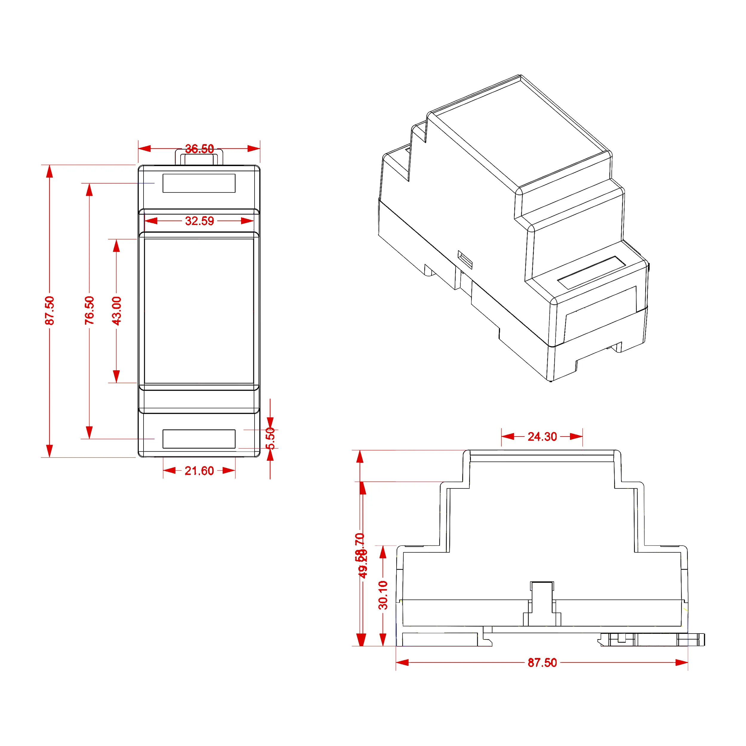 کارت ورودی و خروجی 8 کاناله مدل R44 <br> Modbus i/o Module (4 In / 4 Out) - Image 3
